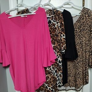 Zenana Outfitters Pink V-Neck Blouse